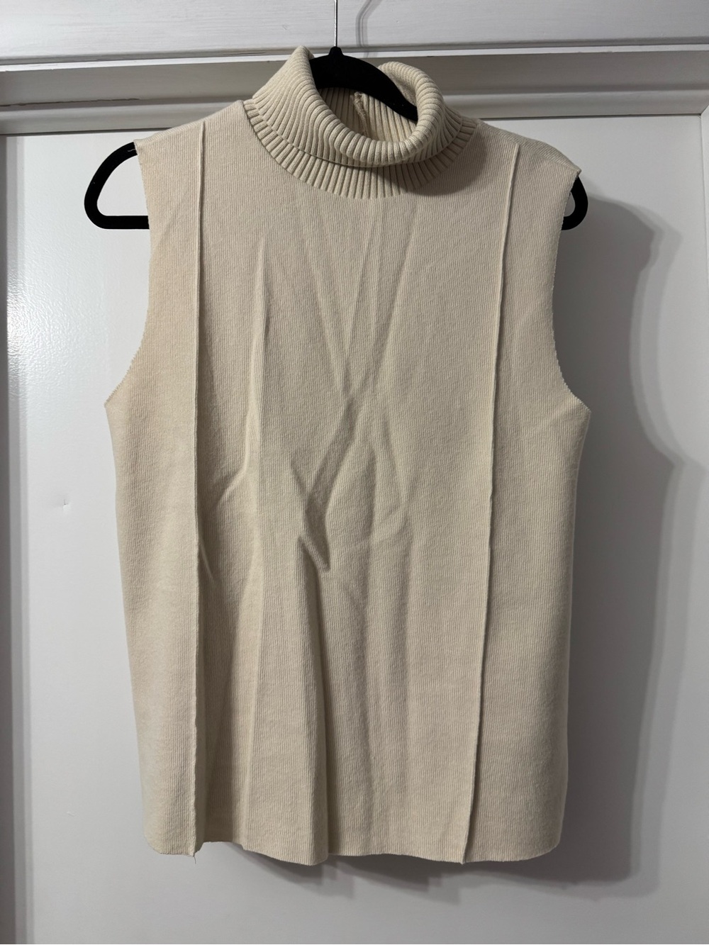 Zara Sleeveless Turtleneck Sweater Vest - Cream
